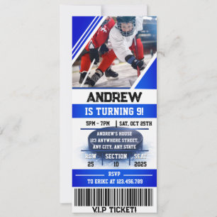 Aangepaste Hockey Ticket Sporten Verjaardag met Fo Kaart