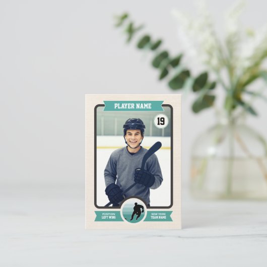 Aangepaste Hockey Trading Kaart, speler Kaart Contactkaartje (Staand voorkant)