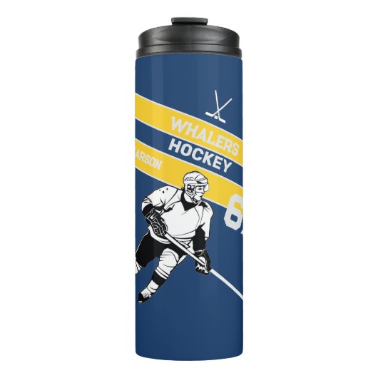 Aangepaste Hockey Travel Mug Thermosbeker (Voorkant)