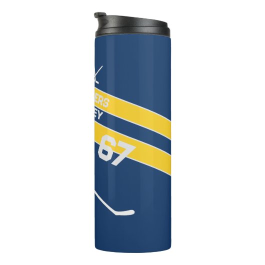 Aangepaste Hockey Travel Mug Thermosbeker (Geroteerd rechts)