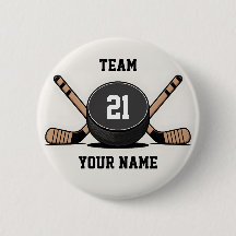 Aangepaste Hockeypuck en Sticks Sleutelhanger