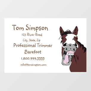 Aangepaste Hoefsmid Knipper Happy Horse Visitekaar Raamsticker