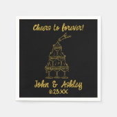 Aangepaste Hoera voor Voor Altijd Gepersonaliseerd Servet (Voorkant)