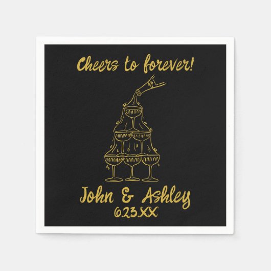 Aangepaste Hoera voor Voor Altijd Gepersonaliseerd Servet (Voorkant)