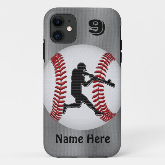 AANGEPASTE Hoesjes van iPhone Baseball NAAMNUMMER (Achterkant)