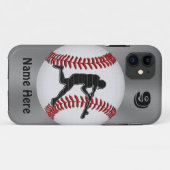 AANGEPASTE Hoesjes van iPhone Baseball NAAMNUMMER (Achterkant (horizontaal))