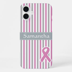 Aangepaste hoesjes voor roze en zilverstrips iPhone 16 plus hoesje