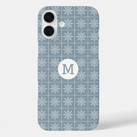 Aangepaste hoesjes voor Snowflake Pattern monogram (Achterkant)
