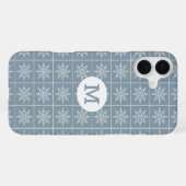 Aangepaste hoesjes voor Snowflake Pattern monogram iPhone Hoesje (Achterkant horizontaal)