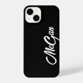 Aangepaste Hoesjes voor zwarte monogram op aangepa iPhone Hoesje (Achterkant)