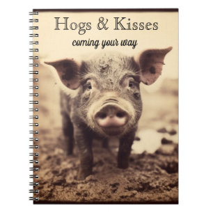 Aangepaste Hogs & Kisses Vintage Sepia Schetsboek Notitieboek