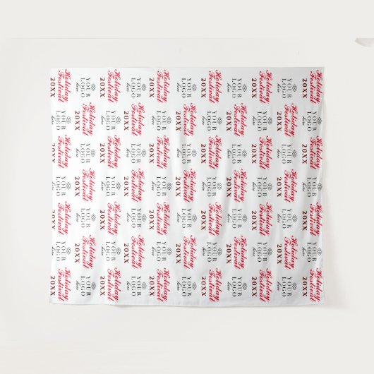 Aangepaste Holiday Party Step en Repeat Achtergron Wandkleed (Voorkant (horizontaal))