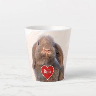Aangepaste Holland Lop Konijn Foto Naam Cadeau Latte Mok