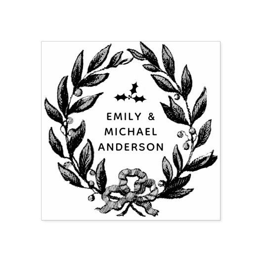 Aangepaste  Holly Berries Krans Stempel Xmas (Afrduk)