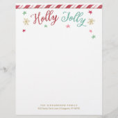 Aangepaste Holly Jolly Christmas Letterhead Briefhoofd (Voorkant)
