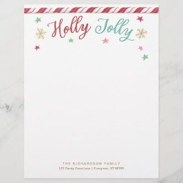 Aangepaste Holly Jolly Christmas Letterhead Briefhoofd