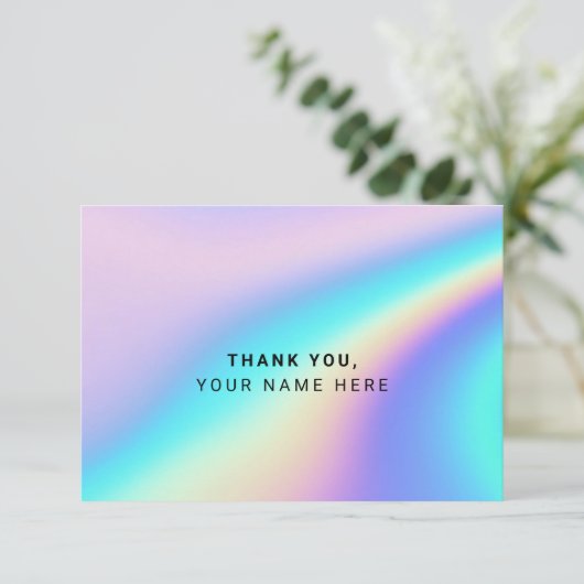 Aangepaste holografische eenvoudige bedankt kaart (Staand voorkant)