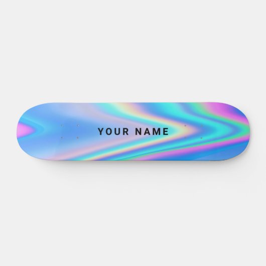 Aangepaste holografische eenvoudige naam persoonlijk skateboard (Horizontaal)