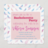 Aangepaste Holografische Feather Bachelorette Part Kaart (Voorkant / Achterkant)