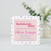 Aangepaste Holografische Feather Bachelorette Part Kaart (Staand voorkant)