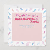 Aangepaste Holografische Feather Bachelorette Part Kaart (Achterkant)