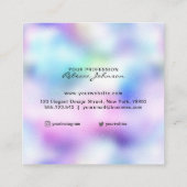 Aangepaste holografische iriserende logo vierkante visitekaartje (Achterkant)