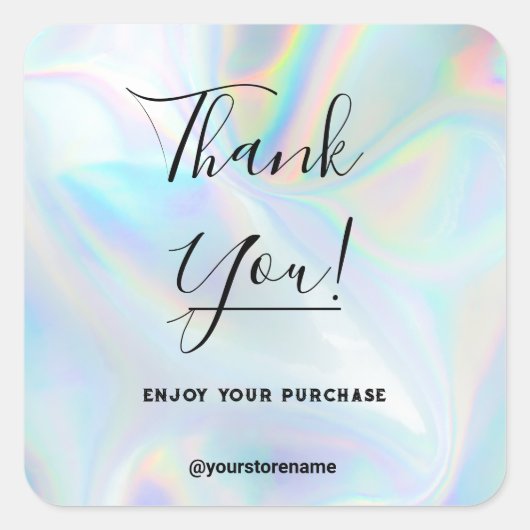 Aangepaste holografische Logo Vierkante Sticker (Voorkant)