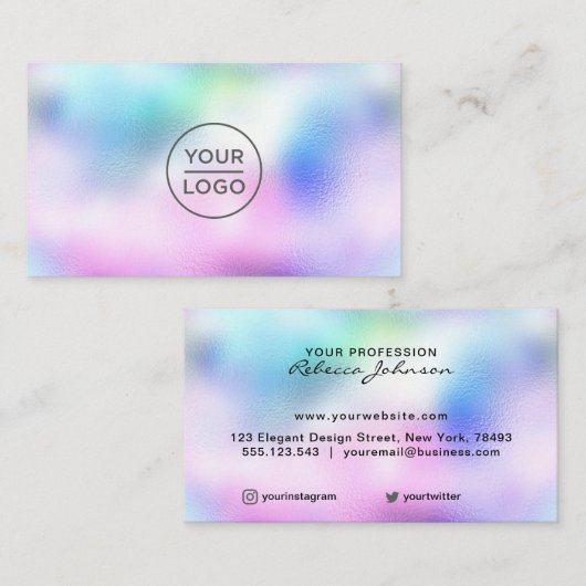 Aangepaste holografische logo visitekaartje (Voorkant / Achterkant)
