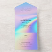 Aangepaste holografische moderne elegante all in one uitnodiging (Binnen)