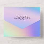 Aangepaste holografische moderne elegante all in one uitnodiging (Achterkant)