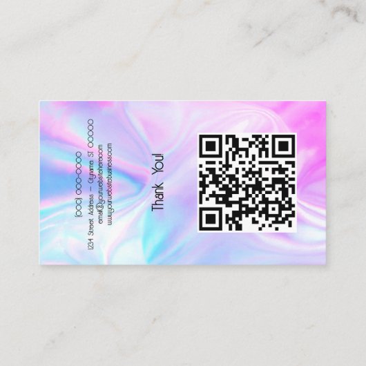 Aangepaste Holografische opaalsteen Logo Visitekaartje (Achterkant)