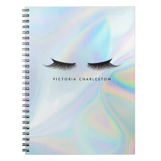 Aangepaste holografische streepjes notitieboek (Voorkant)