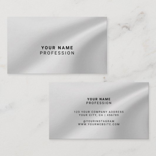 Aangepaste holografische zilvergrijs visitekaartje (Voorkant / Achterkant)