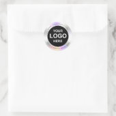 Aangepaste holografische zwarte 'Bedankt' Logo Naa Ronde Sticker (Tas)