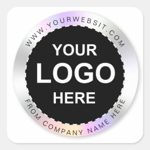 Aangepaste holografische zwarte 'Bedankt' Logo Naa Vierkante Sticker