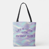 Aangepaste hologrambule tote bag (Achterkant)