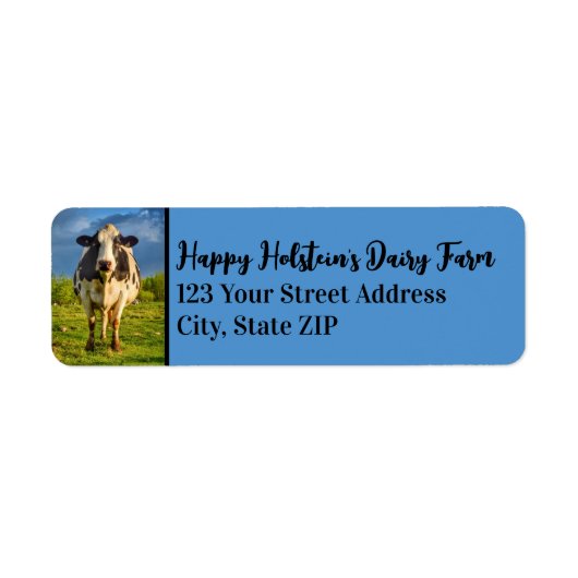 Aangepaste Holstein Koe Business Etiket (Voorkant)