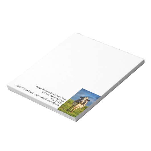 Aangepaste Holstein Koe Business Notitieblok (Linkerzijde)