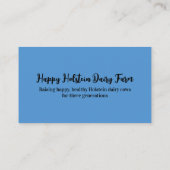 Aangepaste Holstein Koe Business Visitekaartje (Achterkant)