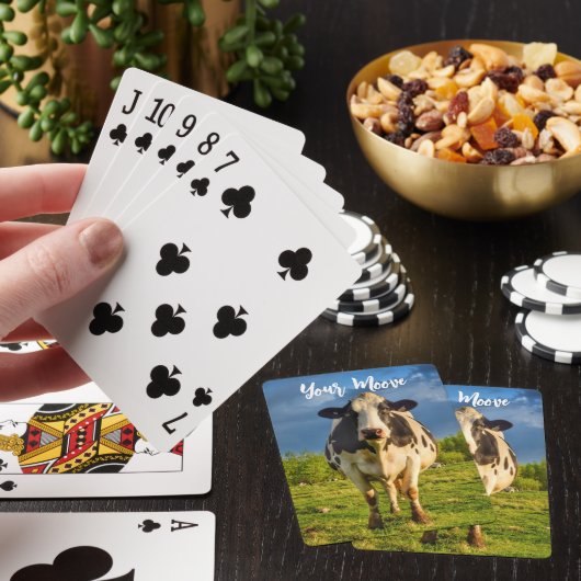 Aangepaste Holstein Koe uw beweging Pokerkaarten (Insitu)