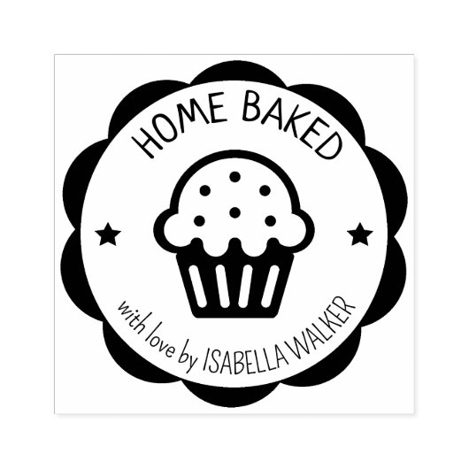 Aangepaste Home Baked Cupcakes Business Rubberstempel (Afrduk)