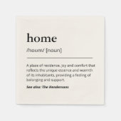 Aangepaste Home Definitie Familienaam Housewarming Servet (Voorkant)