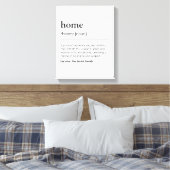 Aangepaste home definitie familienaam zwart-wit canvas afdruk (Insitu (Slaapkamer))
