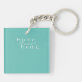 Aangepaste "Home Sweet Home" Licht Blauwgroen Sleutelhanger (Achterkant)