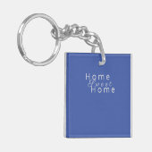 Aangepaste "Home Sweet Home" Medium Blauw Sleutelhanger (Voorkant Links)