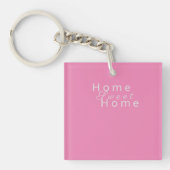 Aangepaste "Home Sweet Home" Roze Sleutelhanger (Voorkant)
