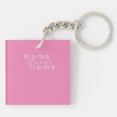 Aangepaste "Home Sweet Home" Roze Sleutelhanger (Achterkant)