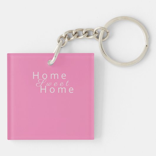 Aangepaste "Home Sweet Home" Roze Sleutelhanger (Achterkant)