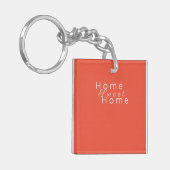 Aangepaste "Home Sweet Home" Sinaasappel Rood Sleutelhanger (Voorkant Links)