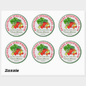 Aangepaste Homemade aardbei Jam Aangepaste tekst C Ronde Sticker (Vel)